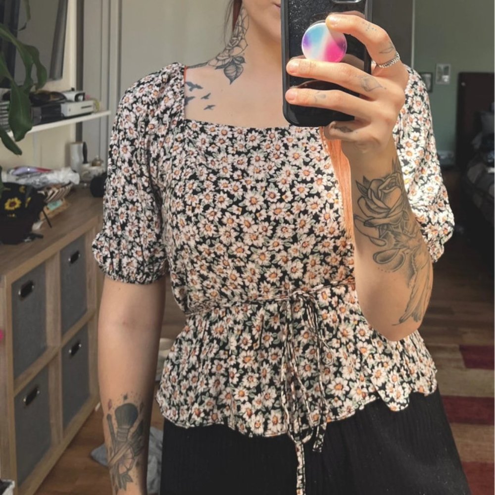 New look daisy tie up off the shoulder top size 14